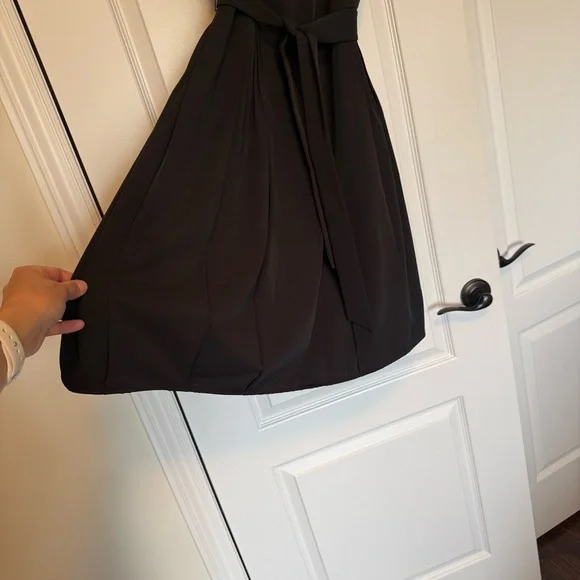 Calvin Klein Black Sleeveless Midi Dress with Pleated Skirt - Picture 6 of 7